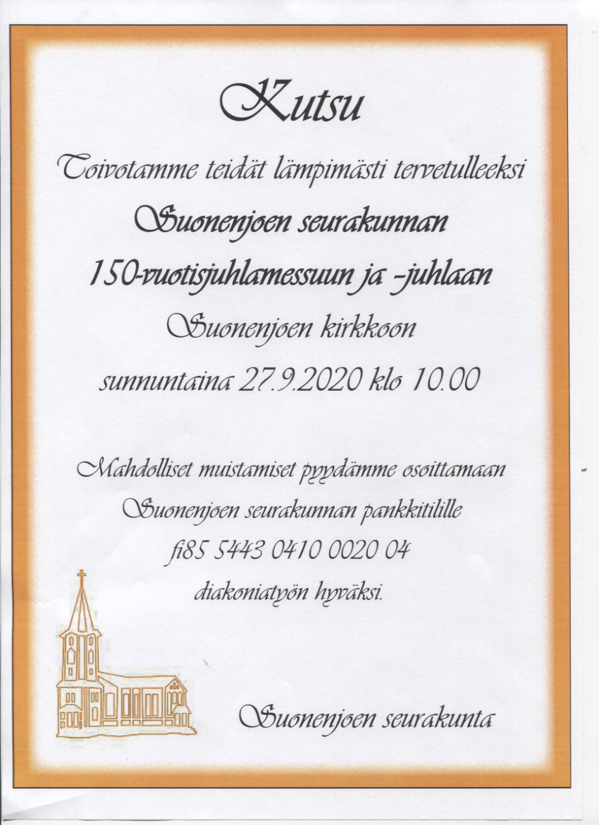 Juhlamessu (Pyritään striimaamaan) Juhlamessu kirkossa 27.9 klo 10.