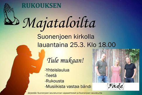 Majataloilta kirkossa 25.3 klo 18
