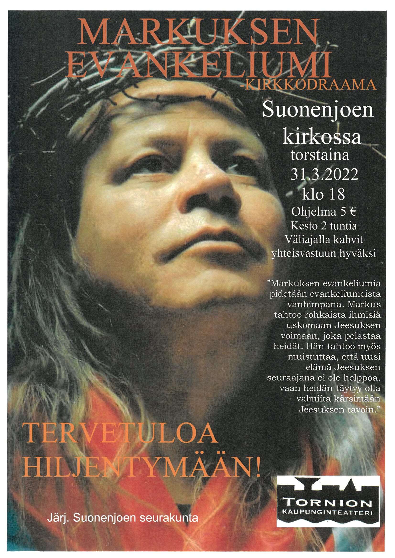 Markuksen evankeliumi Suonenjoen kirkossa to 31.3.2022 klo 18