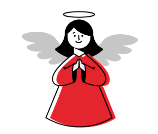 Kuvassa animoitu punainen enkeli
